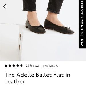 Madewell Adelle Ballet Flat Black Leather